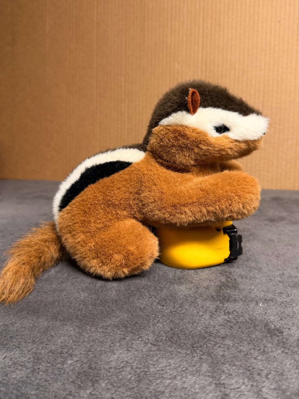 Plush Chipmunk Small Pet Toy in Brown, White & Black